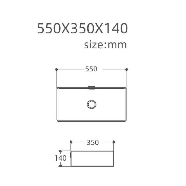 Раковина накладная Aquanet PERFECT-3 55х35х14 белая (273673)