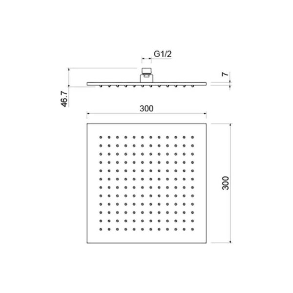 Верхний душ Aquatek 300*300*7 мм хром (AQ2078CR)