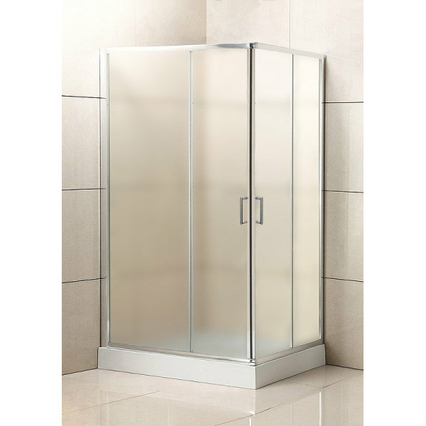 Душевой уголок BelBagno Uno-195 100x90x195 стекло рифленое, профиль хром (UNO-195-AH-2-10/90-P-Cr)