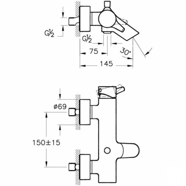 Смеситель для ванны и душа Vitra Nest Trendy (A42242EXP) Смеситель для ванны и душа Vitra Nest Trendy (A42242EXP)