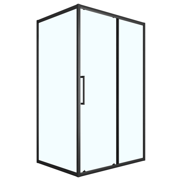 Душевой уголок Loranto 80x120x80 стекло прозрачное, профиль черный матовый (CS-AB02B-128)
