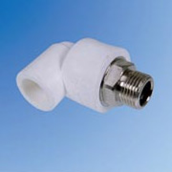 Угольник переходной PP-R 32*1"Н "Pilsa" (белый, латунь) (80636) Угольник переходной PP-R 32*1"Н "Pilsa" (белый, латунь) (80636)