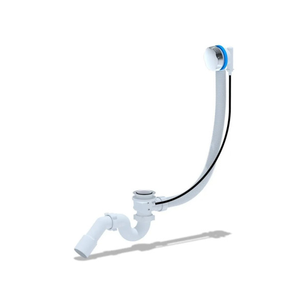 Обвязка для ванны АНИ полуавтомат 580 мм. (с трубным сифоном, с переходной трубой 45° 50 мм., ручка металл) АНИ пласт (EM311)