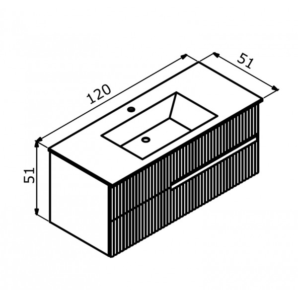 Тумба подвесная Orka Moonlight 1200x510x510 с раковиной бежевый матовый (5001508)