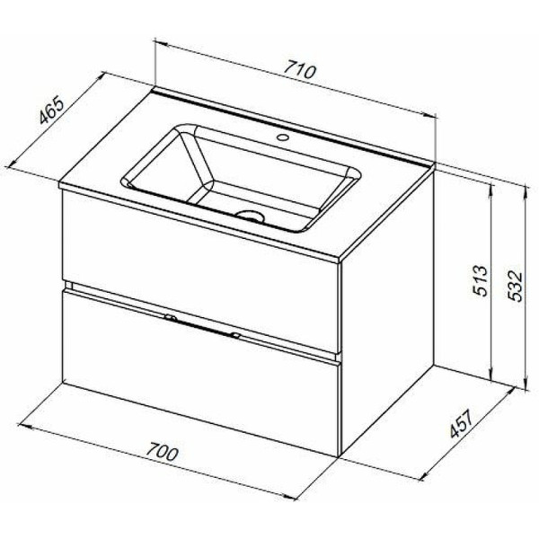 Тумба подвесная Aquanet Алвита New 70 2 ящика, антрацит (00303908) Тумба подвесная Aquanet Алвита New 70 2 ящика, антрацит (00303908)