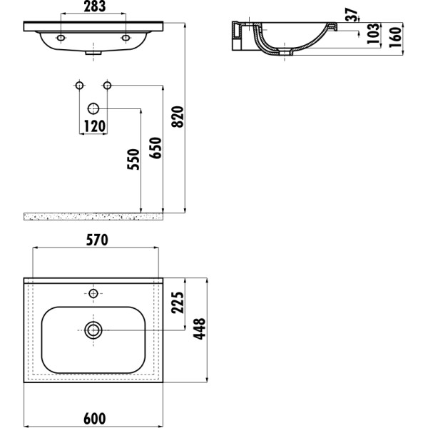 Раковина мебельная Creavit Ideal 60x44,8 белая (ID060-00CB00E-0000) Раковина мебельная Creavit Ideal 60x44,8 белая (ID060-00CB00E-0000)
