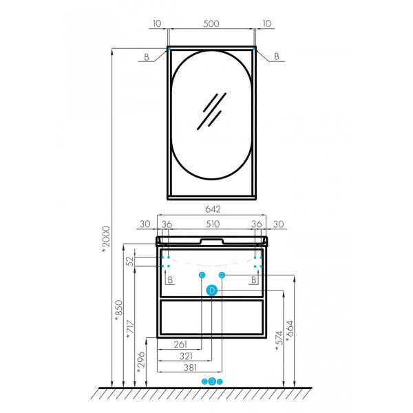 Тумба подвесная Aquaton Лофт Фабрик 642x440x540 дуб эндгрейн (1.A242.3.01L.TDU.0)