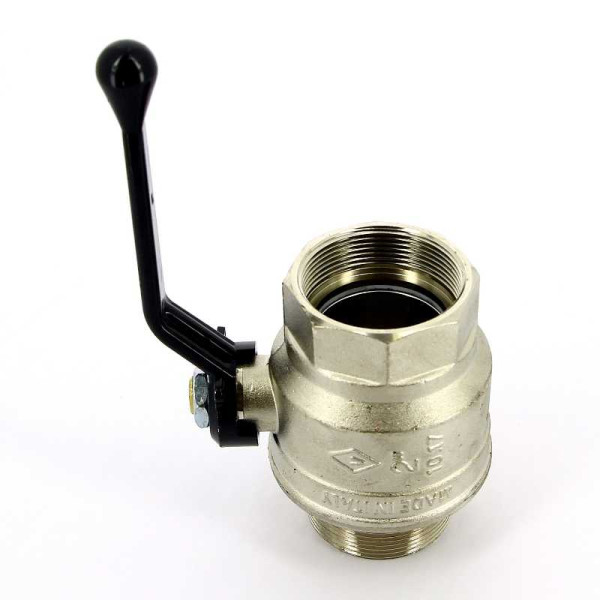 Кран Bugatti 2" ВН шаровый New Jersey 915 (черная ручка) (09150008)