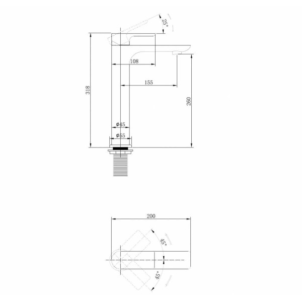 Смеситель для раковины Abber Insel черный (AF8011B)