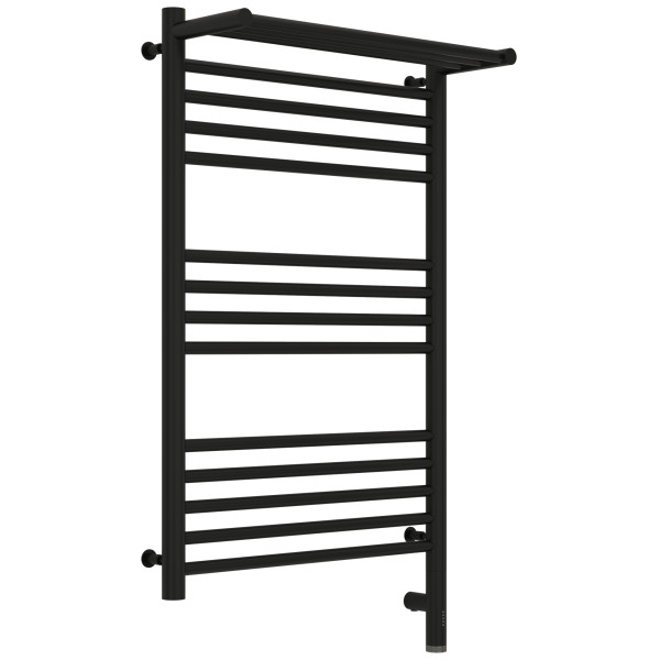 Полотенцесушитель электрический Сунержа Богема 3.0 800x500 с полочкой провод справа матовый чёрный (31-5807-8050)