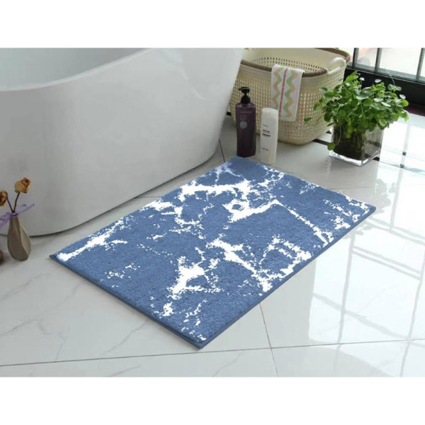 Коврик для ванной Melodia COMFORT микрофибра 60х90 голубой мрамор (MK617)