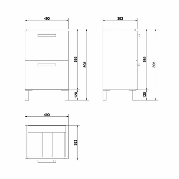 Тумба подвесная Cersanit Melar 50 490х393х686 белый (P-SU-MEL-CM50)