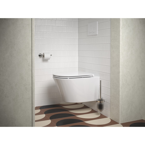 Инсталляция с подвесным унитазом Jacob Delafon Rodin с сиденьем с клавишей смыва, хром (EDY102-00, E23280-00, E38066-CP, E38064-NF) (E39933-CP)