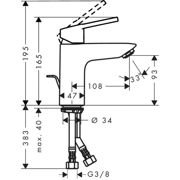 Смеситель для раковины Hansgrohe Logis Loop хром (71151000)
