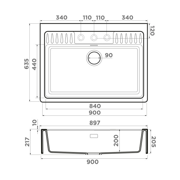 Мойка для кухни врезная Omoikiri Kinokawa 90-GB Artceramic/графит (4993855) Мойка для кухни врезная Omoikiri Kinokawa 90-GB Artceramic/графит (4993855)