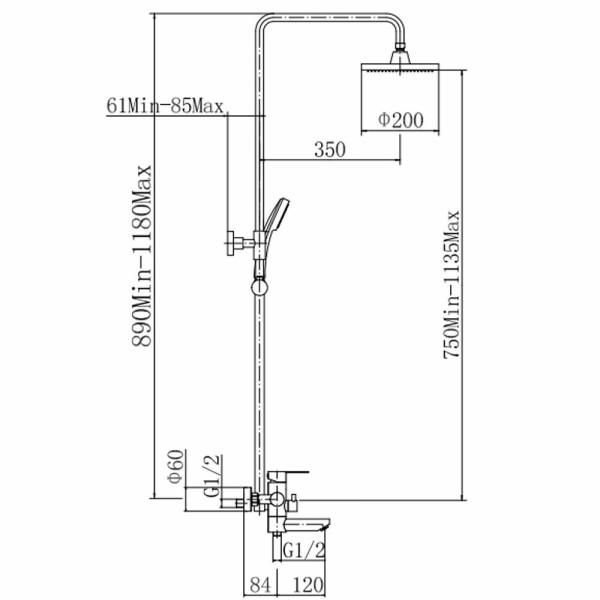Душевая система Fashun сатин (A52401-1)