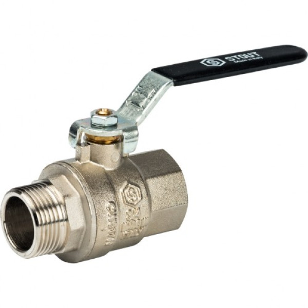 Кран 3/4" ВН шаровый Stout (черная ручка, полнопроходной) SVB-0003-000020 Кран 3/4" ВН шаровый Stout (черная ручка, полнопроходной) SVB-0003-000020
