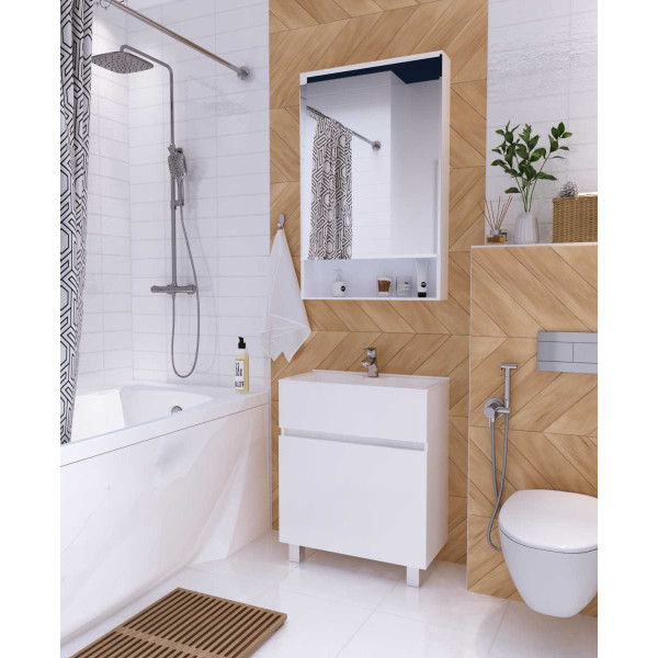 Тумба напольная 1Marka Mira 600*300*850 с раковиной, белый (У83301) Тумба напольная 1Marka Mira 600*300*850 с раковиной, белый (У83301)