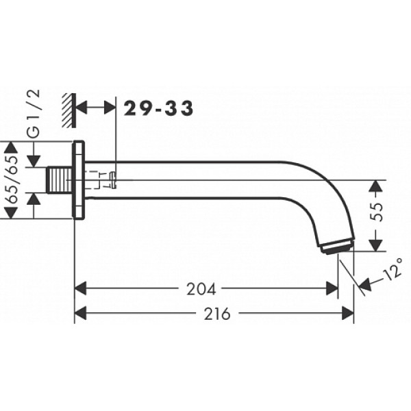 Излив для ванны Hansgrohe Vernis Shape хром (71460000)