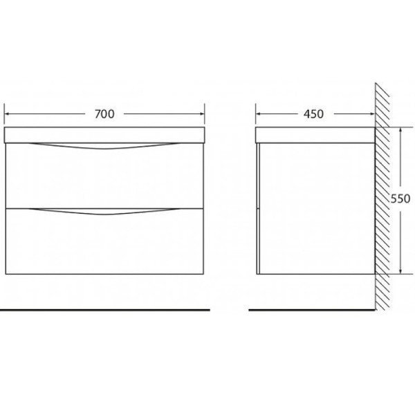 Тумба подвесная BelBagno Marino 70 Rovere Bianco (MARINO-700-2C-SO-WO-P)