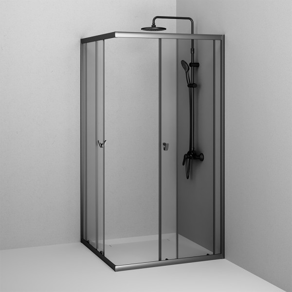 Душевой уголок AM.PM Sunny 118,3x88,3x190 стекло прозрачное, профиль черный матовый (W87G-403-12090-BT) Душевой уголок AM.PM Sunny 118,3x88,3x190 стекло прозрачное, профиль черный матовый (W87G-403-12090-BT)