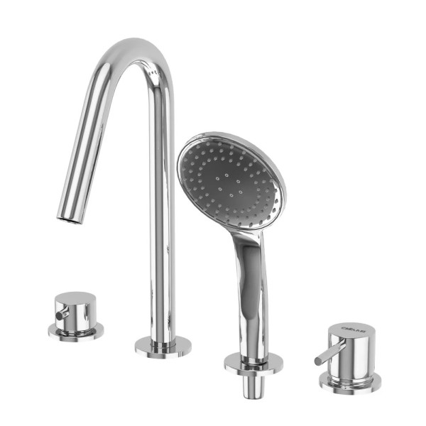 Смеситель на борт ванны Cezares Leaf врезной, на 4 отверстия, хром (LEAF-BVDM4-L-01)