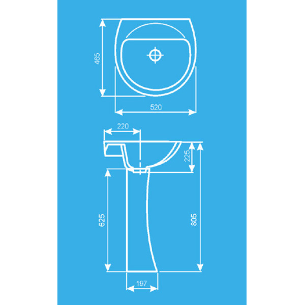 Пьедестал для раковины Santeri Соната 692x204 (1.3601.2.S00.00B.0)