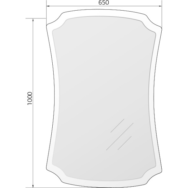 Зеркало Marka One Neoclassic 2 650*30*1000 белое (У52206) Зеркало Marka One Neoclassic 2 650*30*1000 белое (У52206)