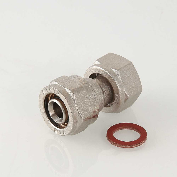 Соединение прямое 16*1/2"В с накидной гайкой Valtec (обжим) (VTm.322.N.001604) Соединение прямое 16*1/2"В с накидной гайкой Valtec (обжим) (VTm.322.N.001604)