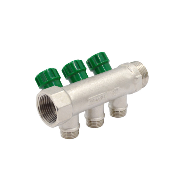 Коллектор 3 отвода регулируемый 1"х1/2(16) Okseler (никель) (oks00379) Коллектор 3 отвода регулируемый 1"х1/2(16) Okseler (никель) (oks00379)