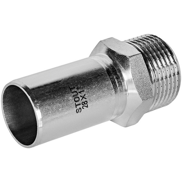 Вставка резьбовая 28х1"Н Stout SSS-2024 НПр-НР (нерж.ст., пресс) SSS-2024-000281 Вставка резьбовая 28х1"Н Stout SSS-2024 НПр-НР (нерж.ст., пресс) SSS-2024-000281
