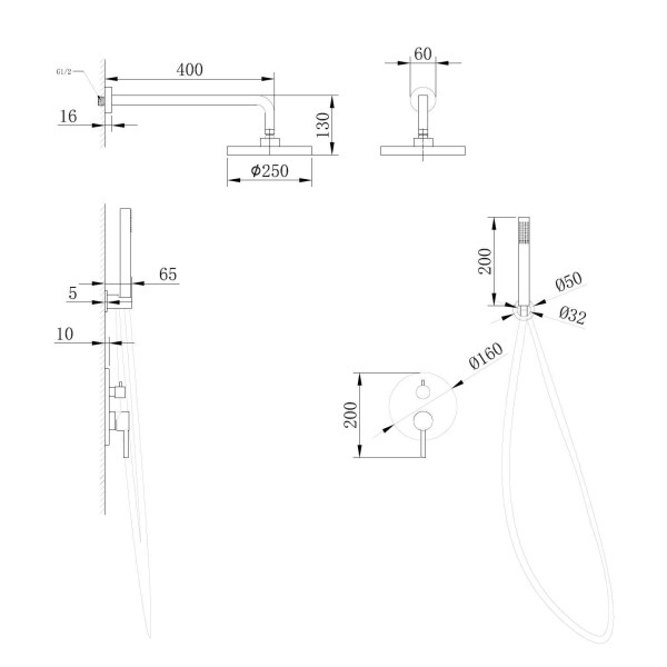 Душевая система Abber Emotion хром (AF8818)