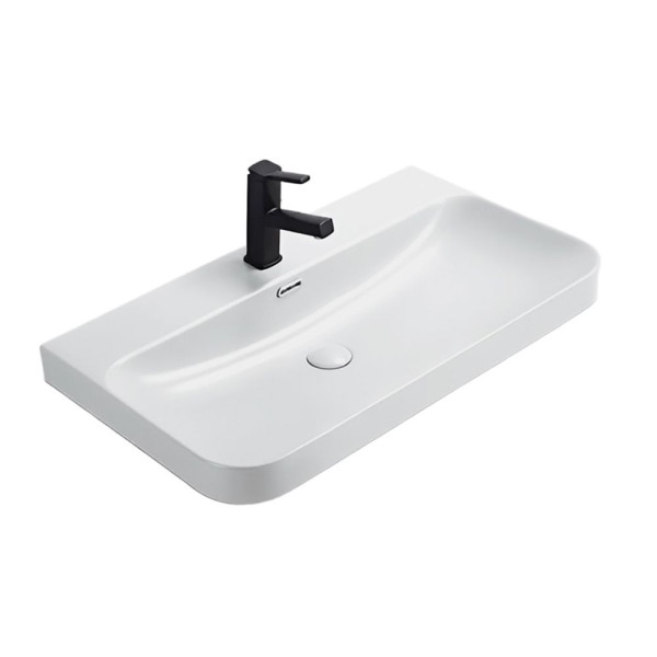 Тумба подвесная Comforty Турин 810x510x465 дуб белый матовый с раковиной (00-00009124)