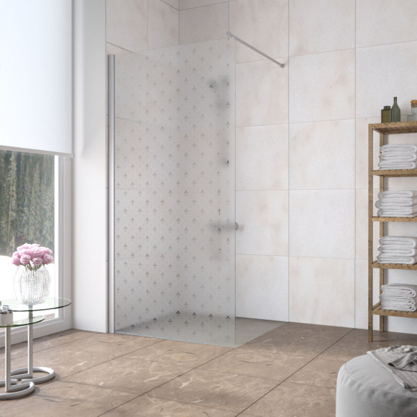 Душевая перегородка Vegas Glass 86х190 EAF 86 07 R05 стекло флёр-де-лис