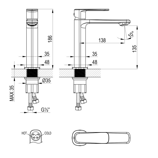 Смеситель для раковины Lemark хром (LMF-1014B-C)