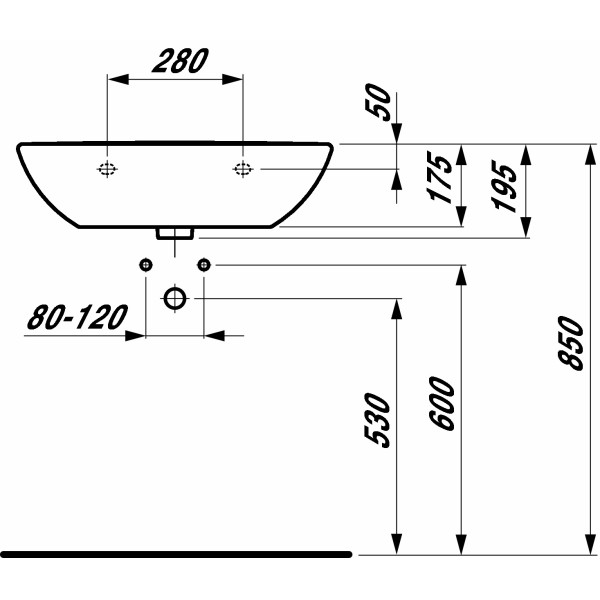 Раковина подвесная Laufen Pro B 650х500 (8.1095.3.000.104.1)