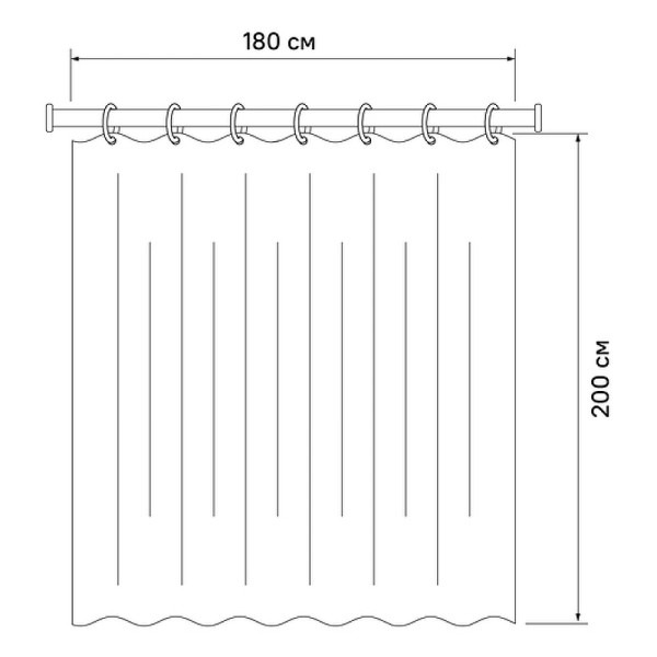 Шторка для ванн текстильная Iddis Promo 180x200 желтый (P06PE18i11)