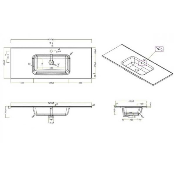 Раковина встраиваемая BelBagno 121 белая (BB1200ETL)