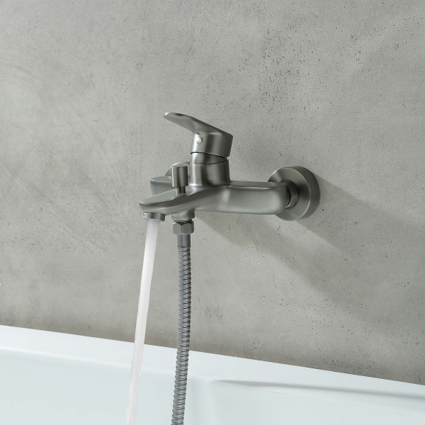 Смеситель для ваны и душа Aquatek Ника оружейная сталь (AQ1840BGM) Смеситель для ваны и душа Aquatek Ника оружейная сталь (AQ1840BGM)