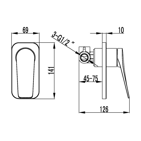 Смеситель для душа Lemark Bronx черный (LM3723BL)