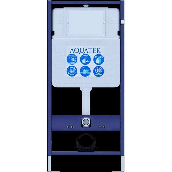 Инсталляция с унитазом Aquatek Лугано рама Standard INS-0000012(без клавиши и крепежа)+унитаз Лугано AQ2002-00 с тонким сиденьем soft-close