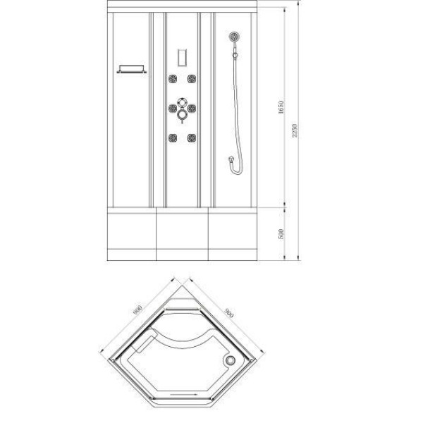 Кабина гидромассажная BandHours Clio B 90х90х220