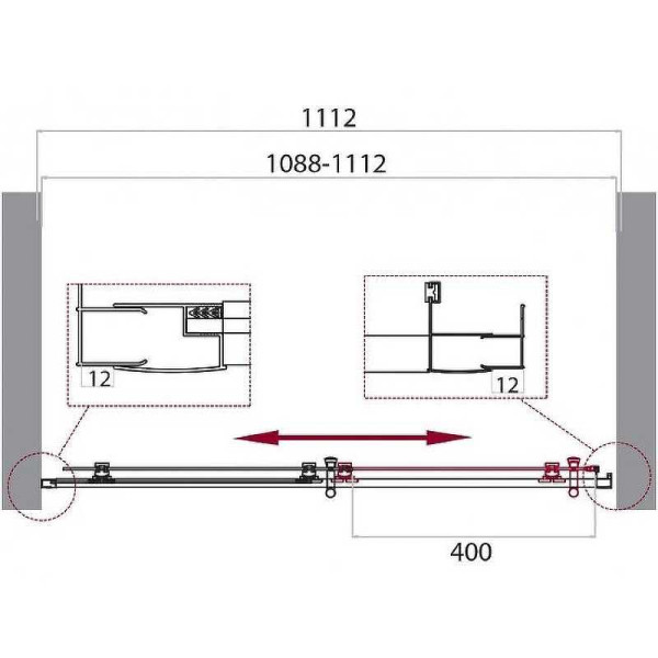 Душевая дверь Belbagno Uno 111x195 стекло прозрачное с рисунком, профиль хром (UNO-195-BF-1-110-C-Cr) Душевая дверь Belbagno Uno 111x195 стекло прозрачное с рисунком, профиль хром (UNO-195-BF-1-110-C-Cr)