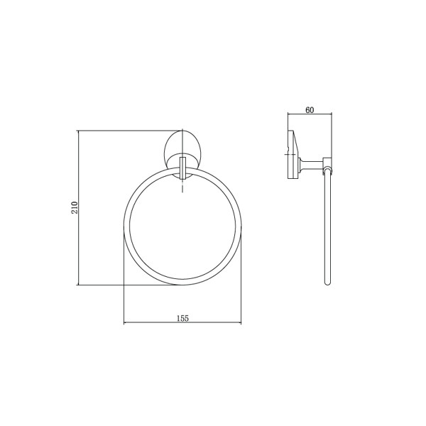 Полотенцержатель Fashun хром (A1604)