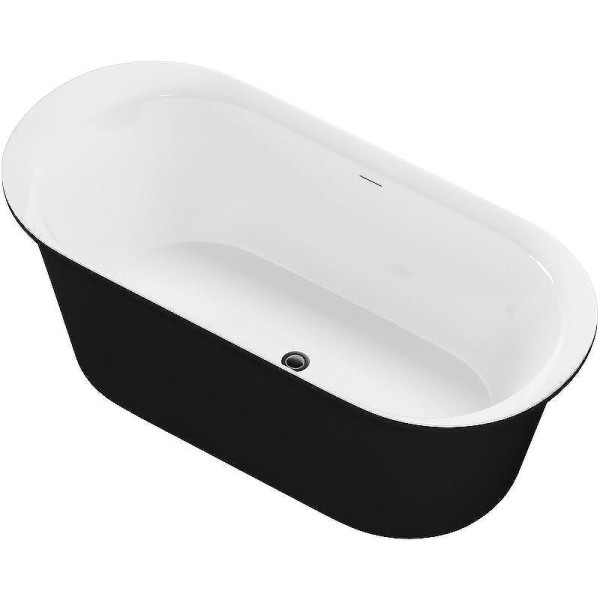 Ванна акриловая Aquanet Family Smart 170х78 белый/черный матовый Black matte слив-перелив (293083)