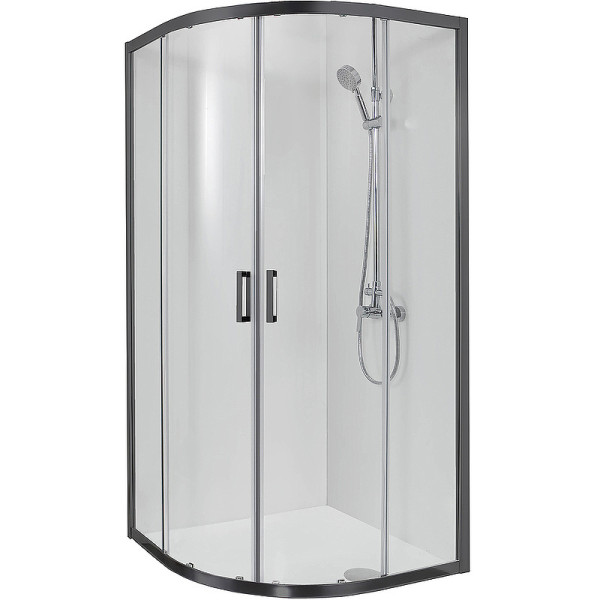 Душевой уголок Aquatek 100x100x200 профиль черный, стекло прозрачное (AQ ARI RO 10020BL)