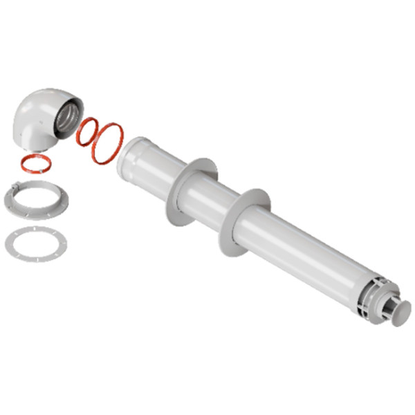 Комплект дымохода Rommer стандарт 60/100 - 900 мм. (в комплекте фланец) (RCA-6010-240900)