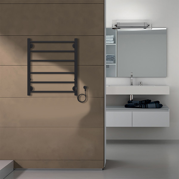 Полотенцесушитель электрический Azario Parma 500x600 черный Полотенцесушитель электрический Azario Parma 500x600 черный