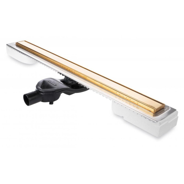 Желоб Berges водосток В1 Keramik 800, золото глянец, S-сифон D50 H60 боковой (092119)