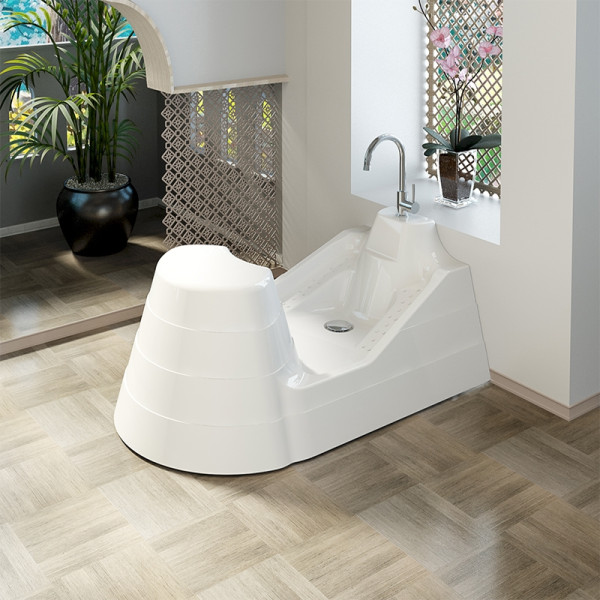 Ванна акриловая Радомир Вуду 120*80 с каркасом, со сливом-переливом, с фротнальной панелью (1-01-0-0-1-165)